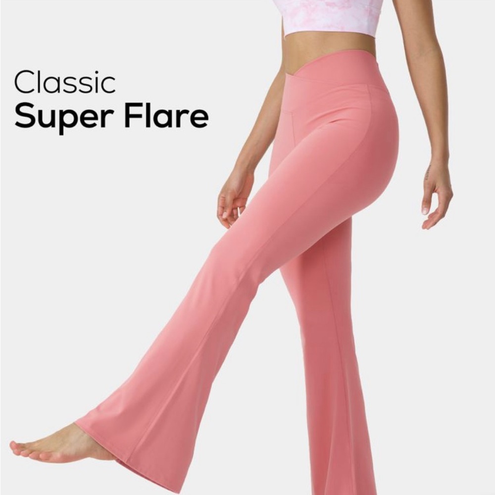 Candy Pink Halara Flare Leggings
